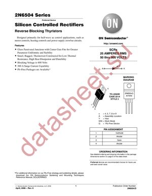 2N6507TG datasheet  